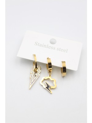 İsmiyle Al 3'lü Bulut Küpe - Altın