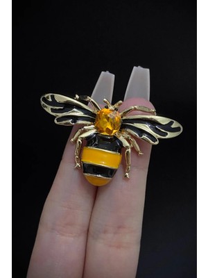 Jaida Moda Kadın Gold Sevimli Arı Figürlü Vip Seri Broş