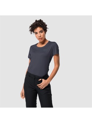 Jack Wolfskin Tech T Kadın Mavi Tişört