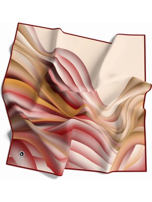 Violla Kristal Geometrik Desenli Bordo Renkli 90X90 Eşarp (Ipek Içermez) Kenar Dikiş Şekli El Dikişli
