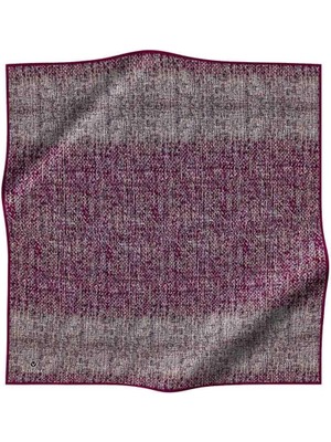 Vissona %100 Twill Ipek Dokulu Desen Bordo - Camel Renkli 90X90 Eşarp Kenar Dikiş Şekli El Dikişli