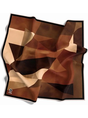 Violla Kristal Geometrik Desenli Taba Renkli 90X90 Eşarp (Ipek Içermez) Dikim Şekli : El Dikişi