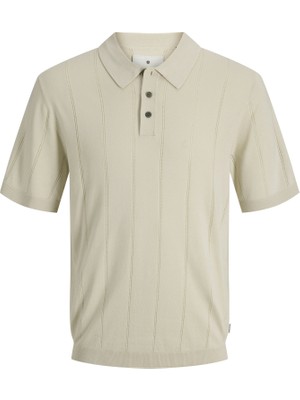 Jack & Jones Jack Jones Jprblawıllıam Structure Knıt Polo Ss Sn Erkek Bej Tshirt 12291042-06