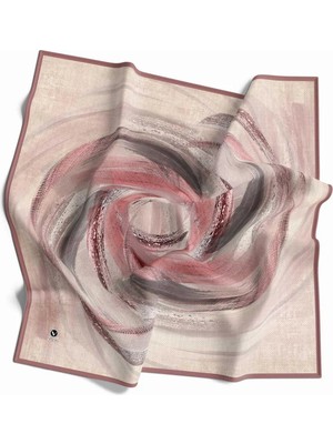Violla Rayon Fırça Darbesi Desenli Pudra Renkli 90X90 Eşarp (Ipek Içermez) Dikim Şekli : El Dikişi