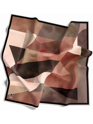 Violla Twill Geometrik Desenli Vizon Renkli 90X90 Eşarp (Ipek Içermez) Dikim Şekli : El Dikişi