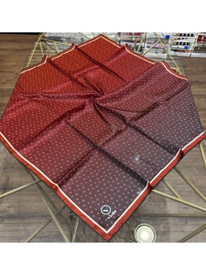 Violla Kristal Minik Motifli ve Degrade Desenli Bordo Renkli 90X90 Eşarp (Ipek Içermez) Kenar Dikiş Şekli El Dikişli