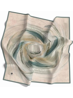 Violla Rayon Fırça Darbesi Desenli Koyu Mint Yeşili Renkli 90X90 Eşarp (Ipek Içermez) Dikim Şekli : El Dikişi