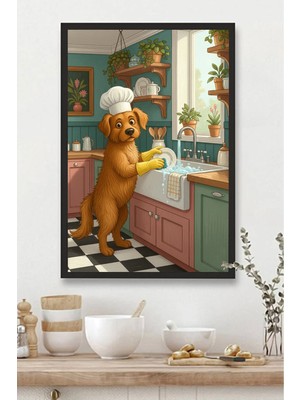 Mutfak Tablosu Mdf Tablo Mutfak Için Bulaşık Yıkayan Köpek Deseni |mtfkmdf
