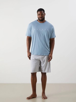 Lc Waikiki Yeni Sezon Büyük Beden Standart Kalıp Erkek Şortlu Pijama Takımı