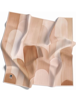 Violla Twill Geometrik Desenli Sarı Renkli 90X90 Eşarp (Ipek Içermez) Kenar Dikiş Şekli El Dikişli