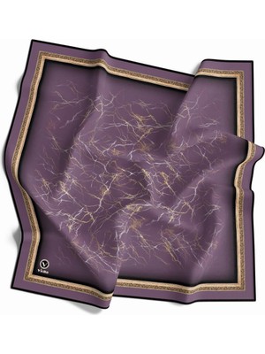 Violla Kristal Zikzak Çizgi Desenli Lila Renkli 90X90 Eşarp (Ipek Içermez) Dikim Şekli : El Dikişi