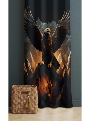 Alamodecor Dağ Kartal Model Tek Kanat Genç Odası Fon Perde