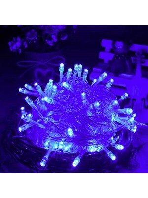 Oktay Sesal Mavi Ramazan Aydınlatma Işığı Yüksek Kalite 10 Metre Mavi LED Işık 220 Volt Fişli Model Noel Işığı