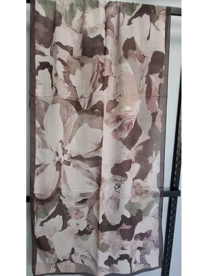 Aminenesil Velina Soft Pamuk Şal Kahverengi Bej Renk