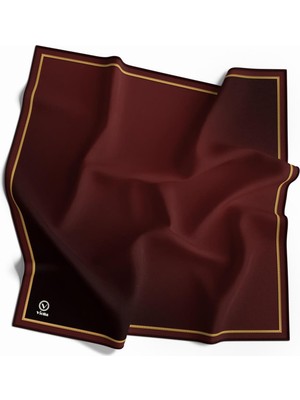 Violla Twill Degrade Desenli Bordo Renkli 90X90 Eşarp (Ipek Içermez) Kenar Dikiş Şekli El Dikişli