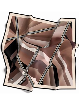 Violla Kristal Geometrik Desenli Somon Renkli 90X90 Dikim Şekli : El Dikişi Eşarp (Ipek Içermez)