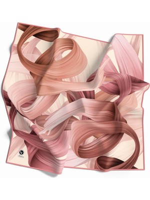 Violla Kristal Helezon Desenli Somon - Pudra Renkli 90X90 Eşarp (Ipek Içermez) Dikim Şekli : El Dikişi