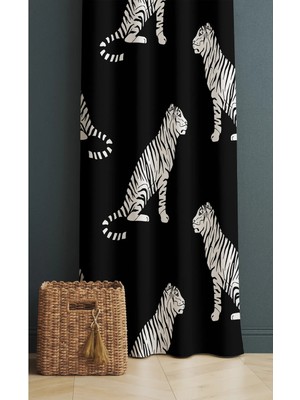 Alamodecor Kaplan Model Tek Kanat Genç Odası Fon Perde