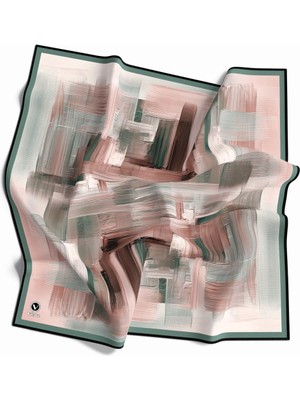 Violla Kristal Fırça Efekti Desenli Mint Yeşili Renkli 90X90 Eşarp (Ipek Içermez) Kenar Dikiş Şekli El Dikişli
