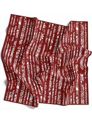 Violla Twill Batik Şal Desenli Bordo Renkli 90X90 Eşarp (Ipek Içermez) Kenar Dikiş Şekli El Dikişli