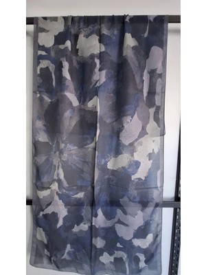 Aminenesil Velina Soft Pamuk Şal Lacivert Mavi Gri Renk