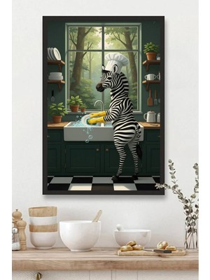 Mutfak Tablosu Mdf Tablo Mutfak Için Bulaşık Yıkayan Zebra-02 Deseni |mtfkmdf