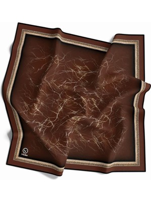 Violla Kristal Zikzak Çizgi Desenli Taba Renkli 90X90 Eşarp (Ipek Içermez) Dikim Şekli : El Dikişi