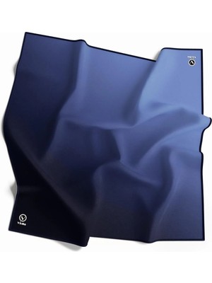 Violla Kristal Degrade Desenli Lacivert Renkli 90X90 Eşarp (Ipek Içermez) Kenar Dikiş Şekli El Dikişli