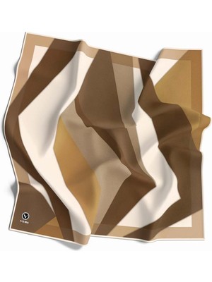 Violla Twill Geometrik Desenli Vizon Renkli 90X90 Eşarp (Ipek Içermez) Dikim Şekli : El Dikişi
