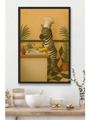Mutfak Tablosu Mdf Tablo Mutfak Için Bulaşık Yıkayan Zebra Deseni |mtfkmdf