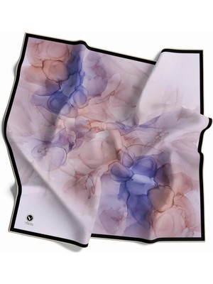 Violla Rayon Batik Desenli Lila Renkli 90X90 Eşarp (Ipek Içermez) Kenar Dikiş Şekli El Dikişli