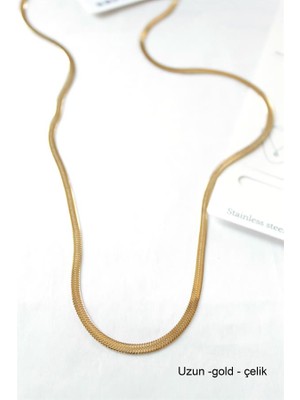 İsmiyle Al Uzun  Italyan Çelik  KOLYE-60CM - Altın