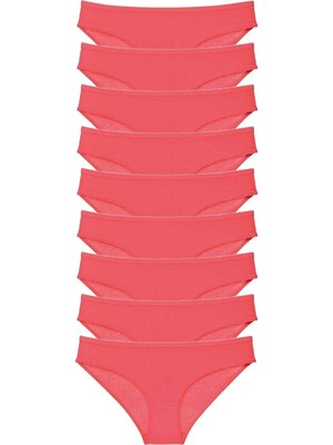 İsmiyle Al 9 Adet Süper Eko Set Likralı Kadın Slip Külot Fuşya