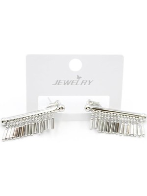 İsmiyle Al Çubuk Sallantılı Küpe - Gümüş