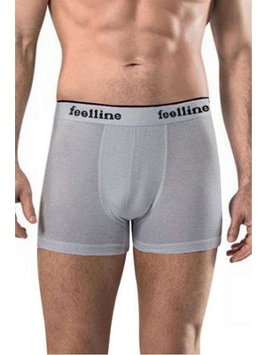 İsmiyle Al 8 Adet Feelline Gri Pamuklu Doğal Likralı Erkek Boxer