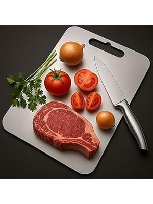 SHC4200 Kosova Health Serisi 404 Çelik Alışımlı 27 x 21 cm Kesme Tahtası