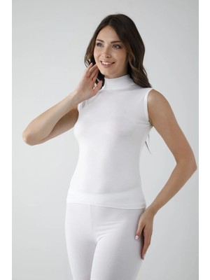 İsmiyle Al Vivaldi Kadın Beyaz Sıfır Kol Balıkçı Body 350