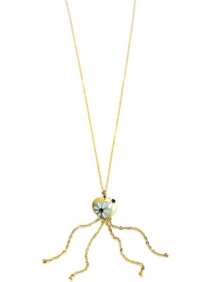 İsmiyle Al Zincirli Kalp Kolye - Altın