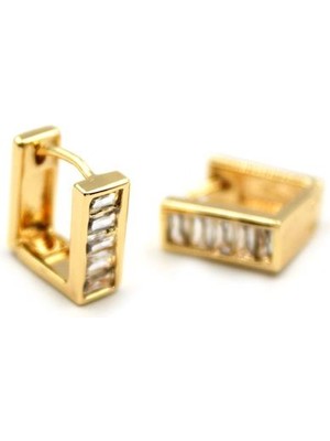 İsmiyle Al Baget Taşlı Küpe - Altın