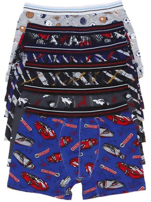 İsmiyle Al 6 Adet Erkek Çocuk Desenli Boxer 505