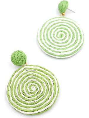 İsmiyle Al Kumaş Sarmal Küpe - Yeşil