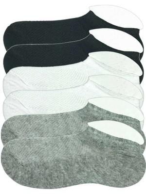 İsmiyle Al 6 Adet Çocuk Sneaker Patik Çorap Siyah Beyaz Gri