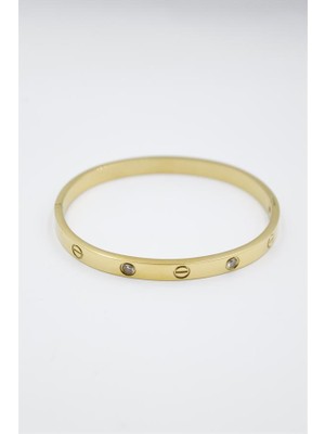 İsmiyle Al Crt Model Taşlı Bilezik - Altın