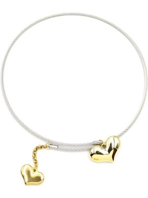 İsmiyle Al Kalp Tasma Kolye - Gümüş