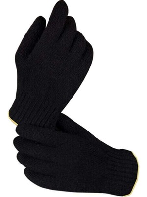 İsmiyle Al Orta Kalın Siyah Sıcak Tutan Yün Kışlık Kadın Erkek Eldiven Unisex 1 Çift