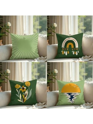 Harikabirev | Kırlent Kılıfı Yastık Kılıfı 4li (Yeşil Set) | KRLNTKLF4LÜ