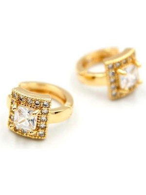 İsmiyle Al Taşlı Küpe - Altın