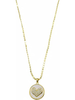 İsmiyle Al Ezme Zincir Kalp Kolye - Altın