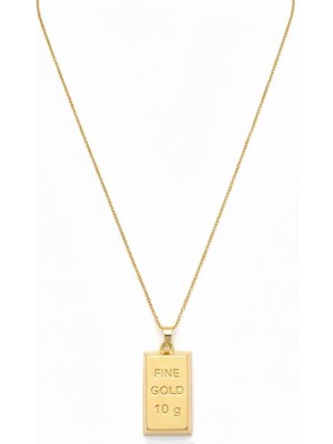 İsmiyle Al Külçe Altın Kolye - Büyük Boy - Altın