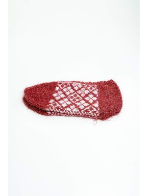 İsmiyle Al 2 Çift El Örgüsü Kışlık Şık Kadın Yün Patik Set 2